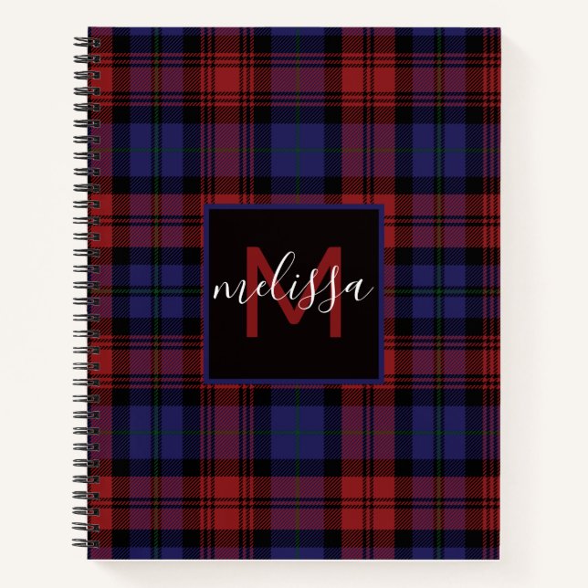 Cuaderno Clan MacLachlan Tartán Cuadro Personalizado (Anverso)