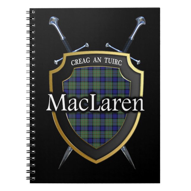 Cuaderno Clan MacLaren Tartan Shield & Swords (Frente)