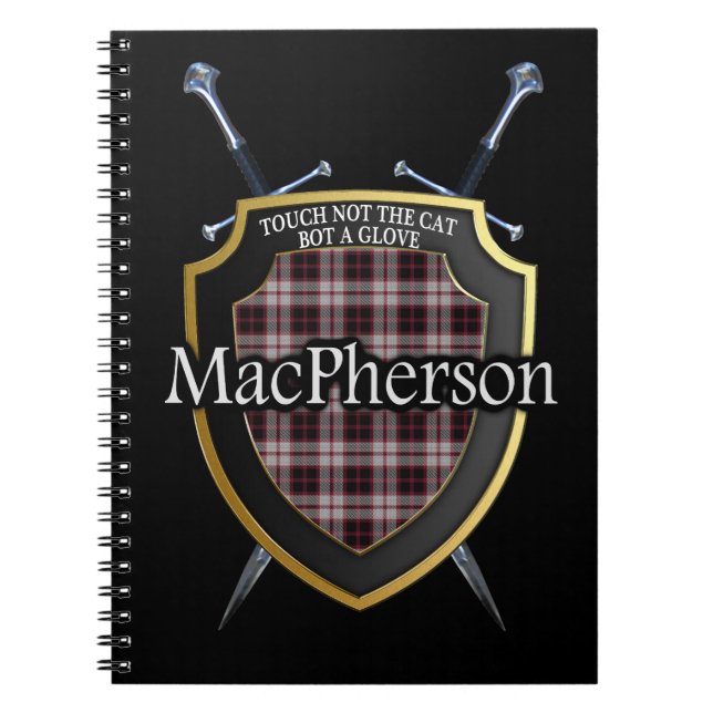 Cuaderno Clan MacPherson Tartan Shield & Swords (Frente)