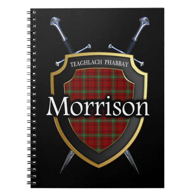 Cuaderno Clan Morrison Tartan Shield & Swords (Frente)