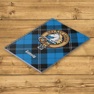 Cuaderno Clan Ramsay Escudo por la caza azul Tartán