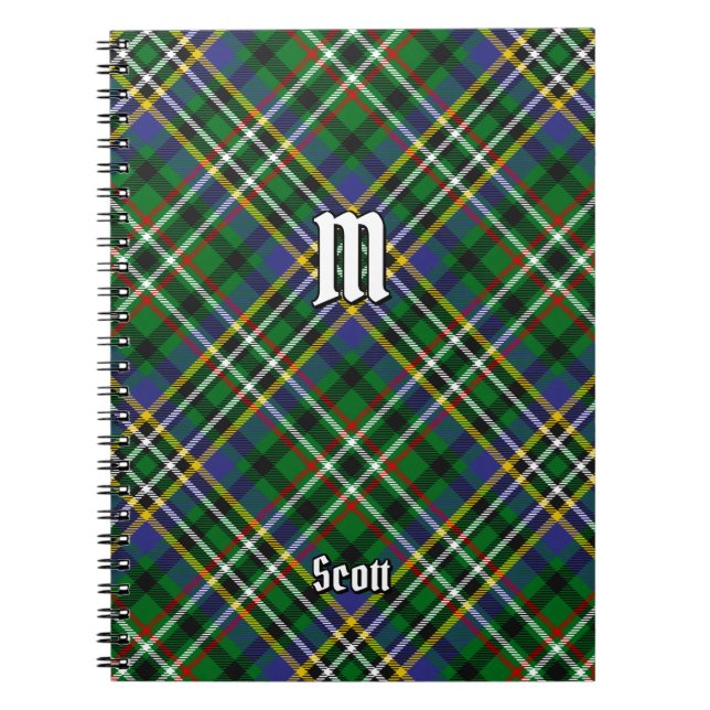 Cuaderno Clan Scott Green Tartan Notebook (Frente)