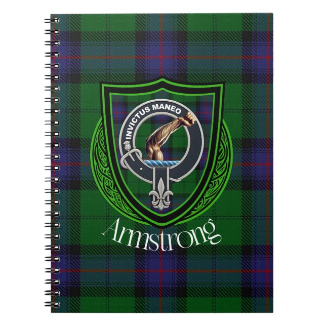 Cuaderno Clan Tartán y Escudo escocés Armstrong (Frente)