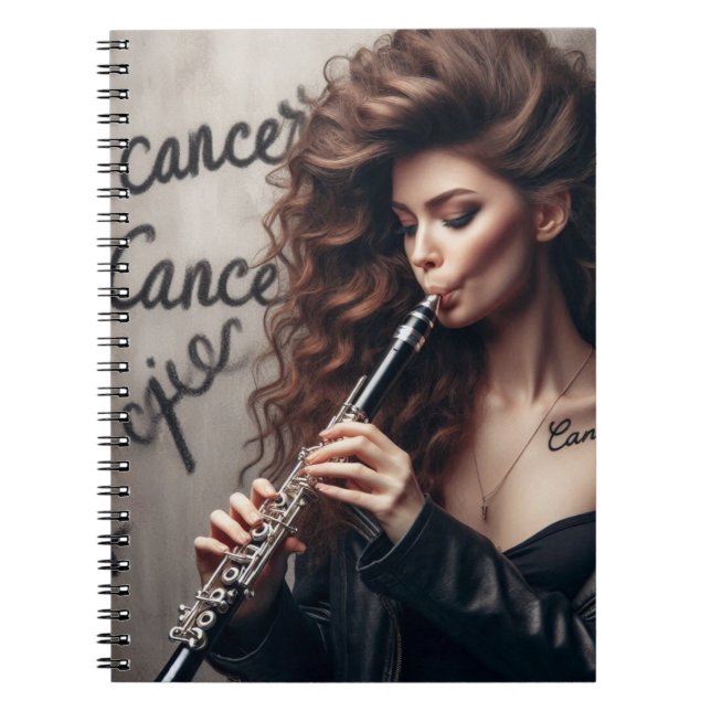 Cuaderno Clarinet, músico de cáncer zodiaco (Frente)