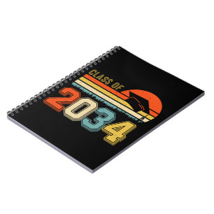 Cuaderno Clase De 2034 Crecer Con La Vintage De Graduado Pr