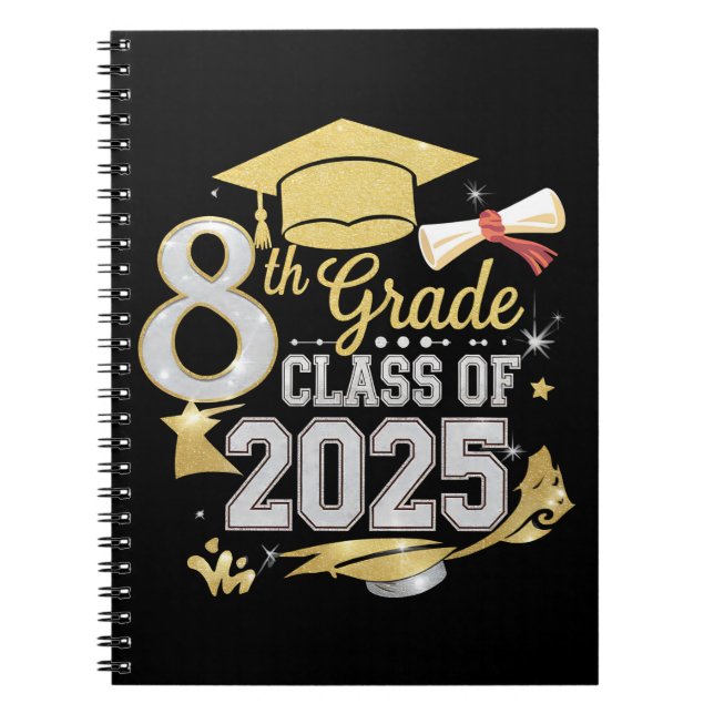 Cuaderno Clase de 8º Grado Graduada Promoción 2025 (Frente)