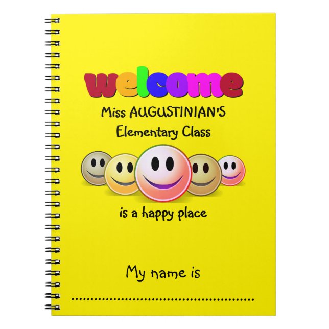CUADERNO CLASE DE BIENVENIDA PERSONALIZADA (Frente)