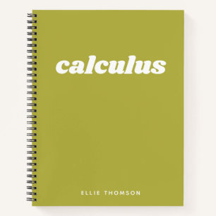 Cuaderno Clase de Escuela de Nombre Personalizada Cálculo M