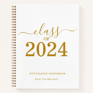 Cuaderno Clase de invitado de graduación Gold Script 2024