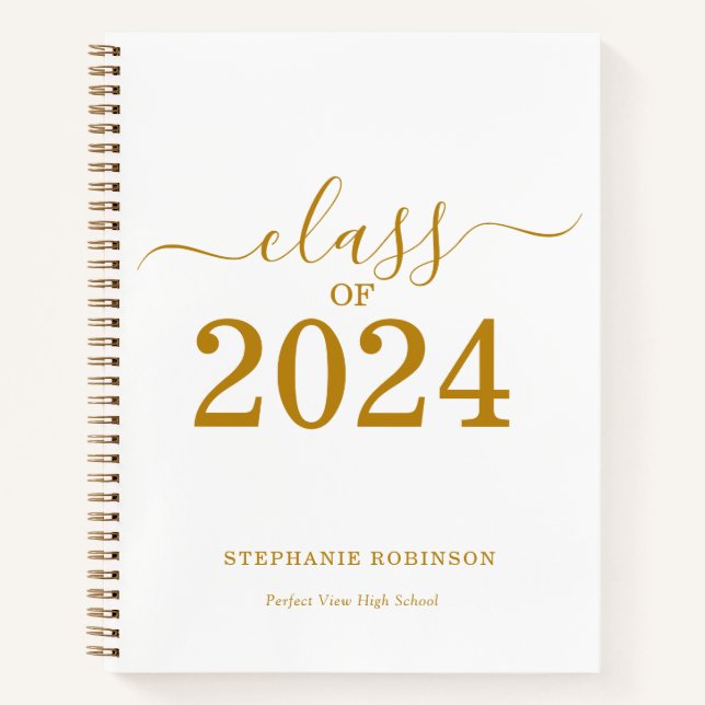 Cuaderno Clase de invitado de graduación Gold Script 2024 (Anverso)