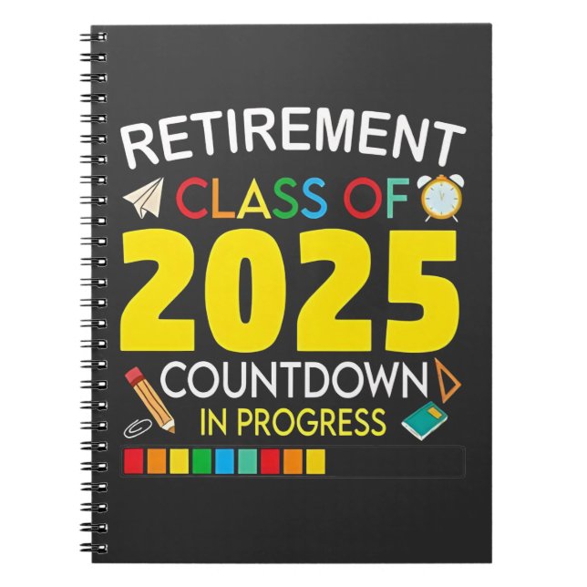 Cuaderno Clase de Jubilación de 2025 Cuenta regresiva en pr (Frente)