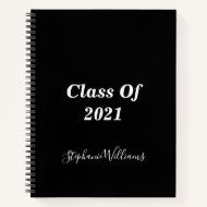 Cuaderno Clase De Monogramas De Graduación 2021 Blanco Neg