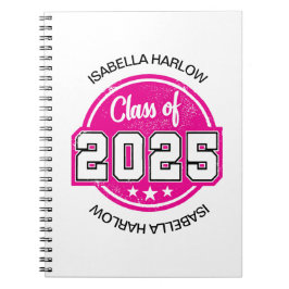 Cuaderno Clase de nombre de graduado rosado 2025
