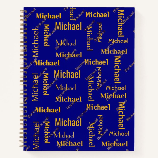 Cuaderno Clase de primer y último nombre de la Marina y Oro (Anverso)