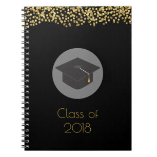 Cuaderno Clase Faux Gold Confetti & Graduation Cap de 20xx