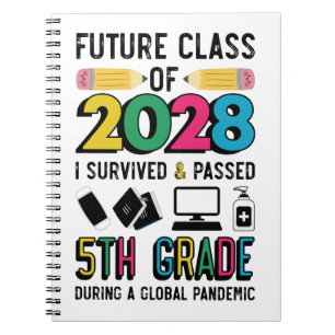 Cuaderno Clase futura de 2028 Sobrevivió y aprobó 5to grado