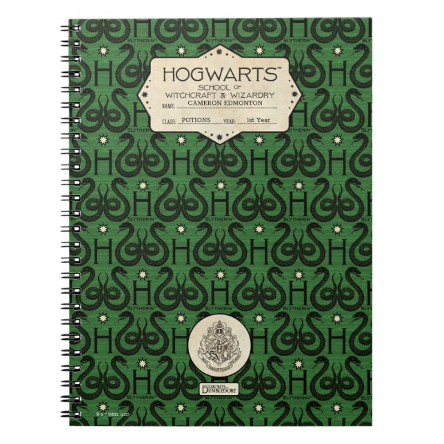 Cuaderno Clase HOGWARTS™ School SLYTHERIN™ (Frente)