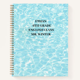 Cuaderno Clase Piscina Aula Escolar Azul 