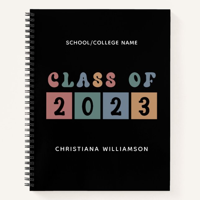 Cuaderno Clase Retro Personalizada de la Cuta de Graduación (Anverso)