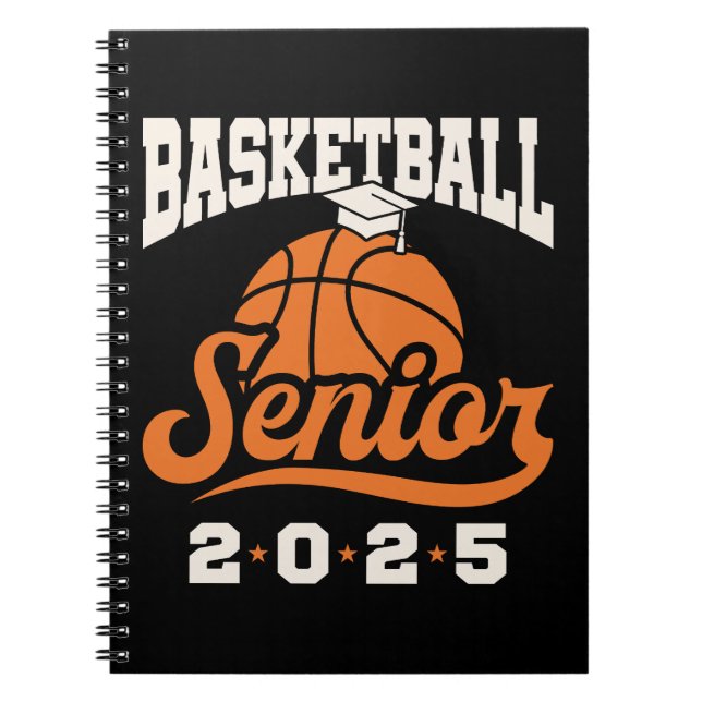 Cuaderno Clase Senior de Baloncesto de 2025 Graduación (Frente)