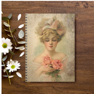 Cuaderno Clásica dama victoriana con Rosas