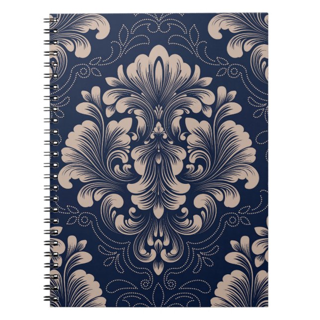 Cuaderno Clásica Damask Seamless Textura Victoriana (Frente)