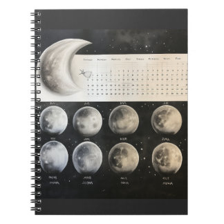 Cuaderno Clásica Fases Lunares - Calendario Celestial Retro