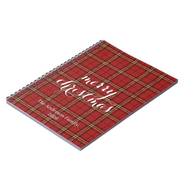 Cuaderno Clásica Festividad de Navidad de Regalo Feliz - (Lado Izquierdo)