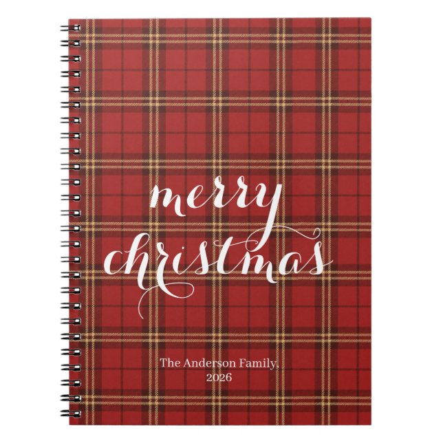Cuaderno Clásica Festividad de Navidad de Regalo Feliz - (Frente)