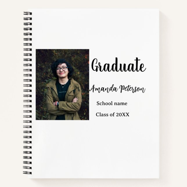 Cuaderno Clásica graduación agregar nombre de foto clase de (Anverso)