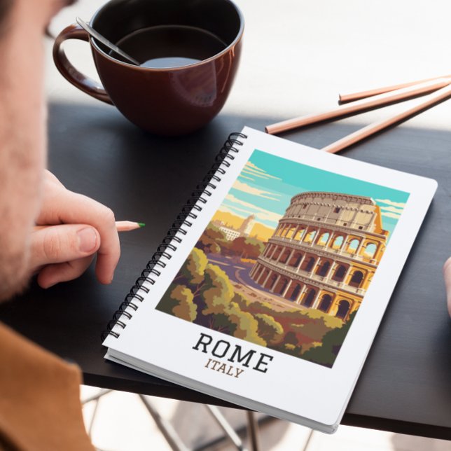 Cuaderno Clásica Roma Italia Colosseo Histórico (rome italy skyline colosseum notebook)