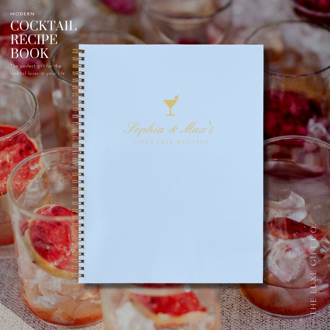 Cuaderno Clásico Blue Couples Blank Cocktail Receta (Subido por el creador)