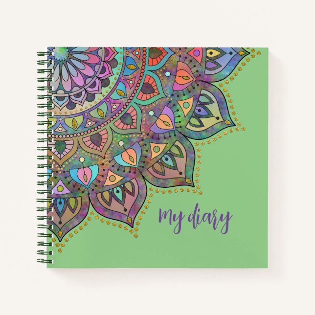 Cuaderno Clásico Colorido Mandala Estilo India 1 (Anverso)