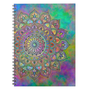 Cuaderno Clásico Colorido Mandala Estilo India 1
