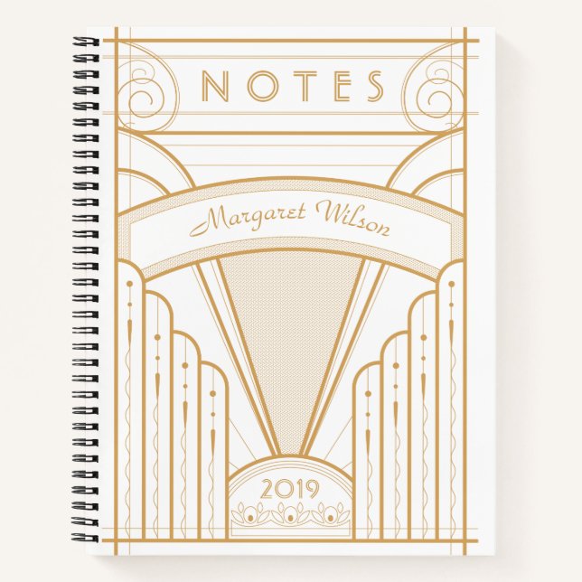 Cuaderno clásico con patrón Art Deco (Anverso)