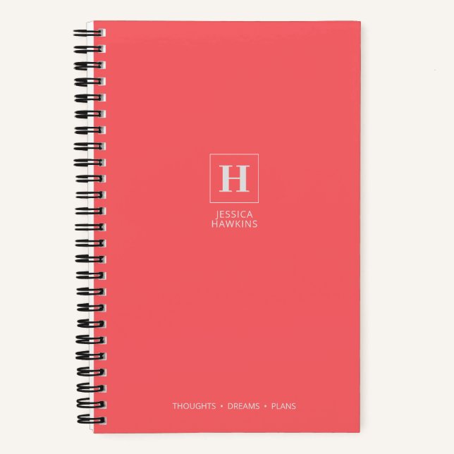 Cuaderno Clásico de Coral Monograma (Anverso)