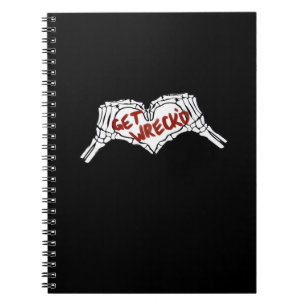 Cuaderno Clásico de corazón de mano de esqueleto arruinado