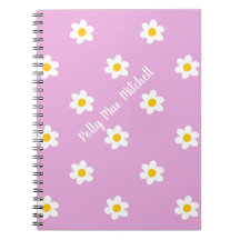 Cuaderno clásico de margaritas rosas