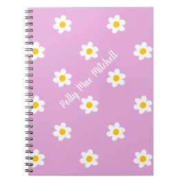 Cuaderno clásico de margaritas rosas