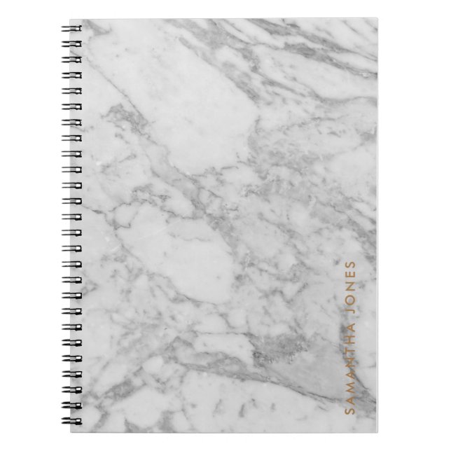 Cuaderno Clásico de oro de mármol blanco de Carrara persona (Frente)