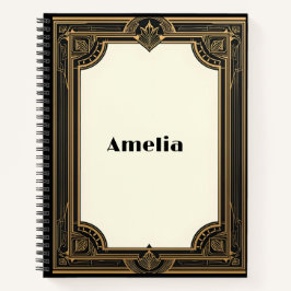 Cuaderno Clásico de oro sobre negro