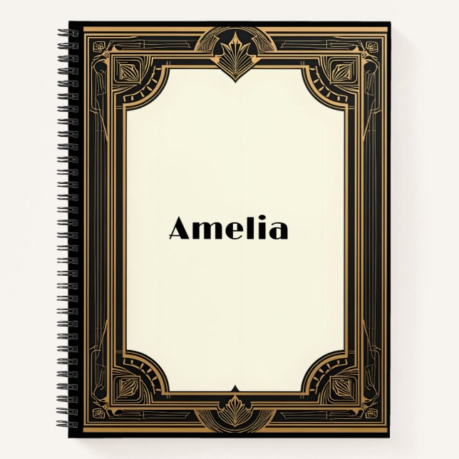 Cuaderno Clásico de oro sobre negro (Anverso)