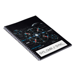 Cuaderno clásico de telemetría HUD Cyberpunk Neon