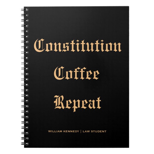 Cuaderno Clásico Diario Constitución Estudiante de Derecho  (Frente)