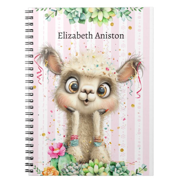 Cuaderno Clásico Divertido de Llama para el Regres (Frente)