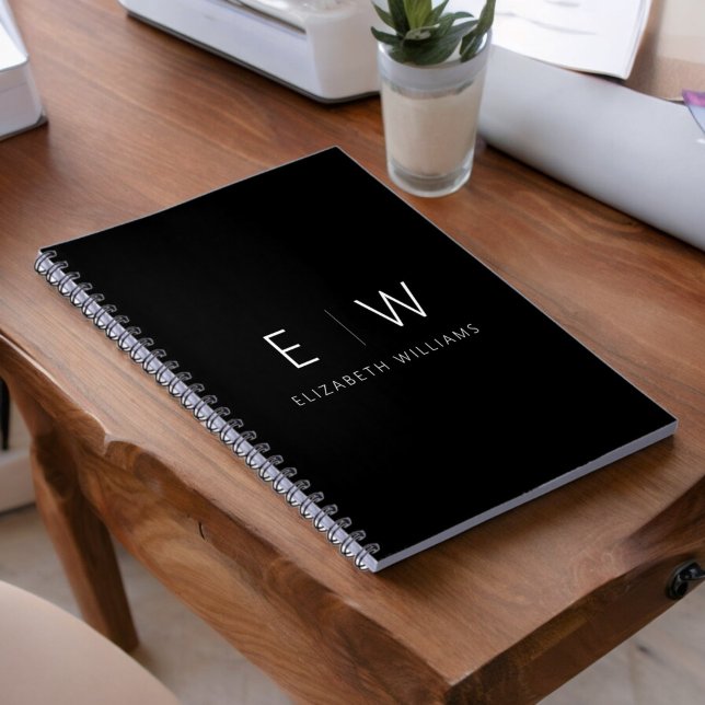 Cuaderno Clásico Elegante Moderno Monograma Minimalista Nom (Subido por el creador)
