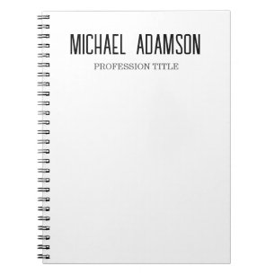 Cuaderno Clásico Elegante Plata Simple Blanco Minimalista