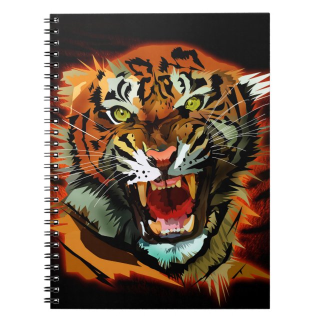 Cuaderno Clásico Feroz Tigre Rugiente Negrita (Frente)