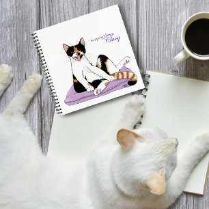 Cuaderno Clásico Funny Calico Cat Purple