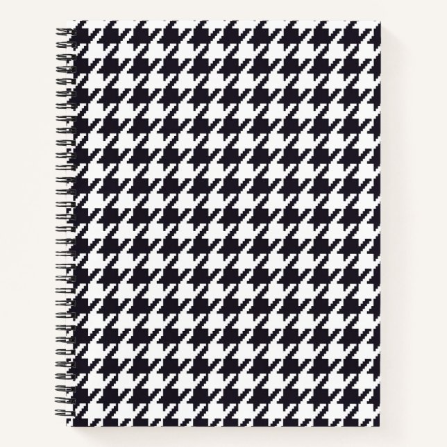Cuaderno Clásico Houndstooth Negro y Blanco (Anverso)